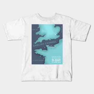 D-Day vintage map Kids T-Shirt